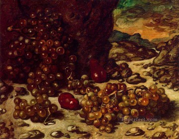  1942 Oil Painting - still life with rocky landscape 1942 Giorgio de Chirico Metaphysical surrealism